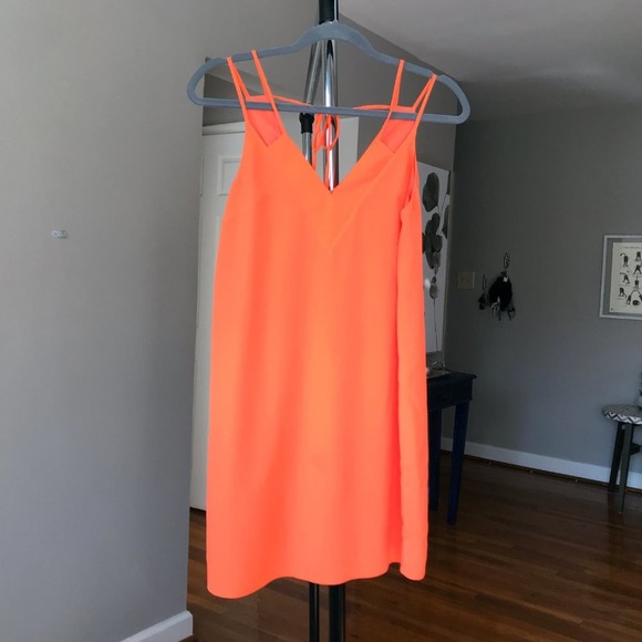 Orange CeCe by Cynthia Steffe Sweeney Neon Slip Dress Size XS Worn Once Orig $98 - Picture 1 of 6